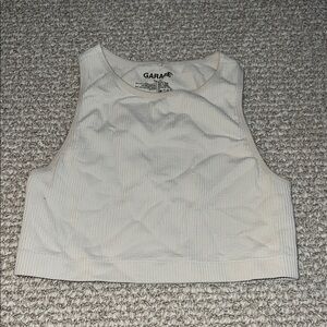 Garage Cream Ribbed Crop Top